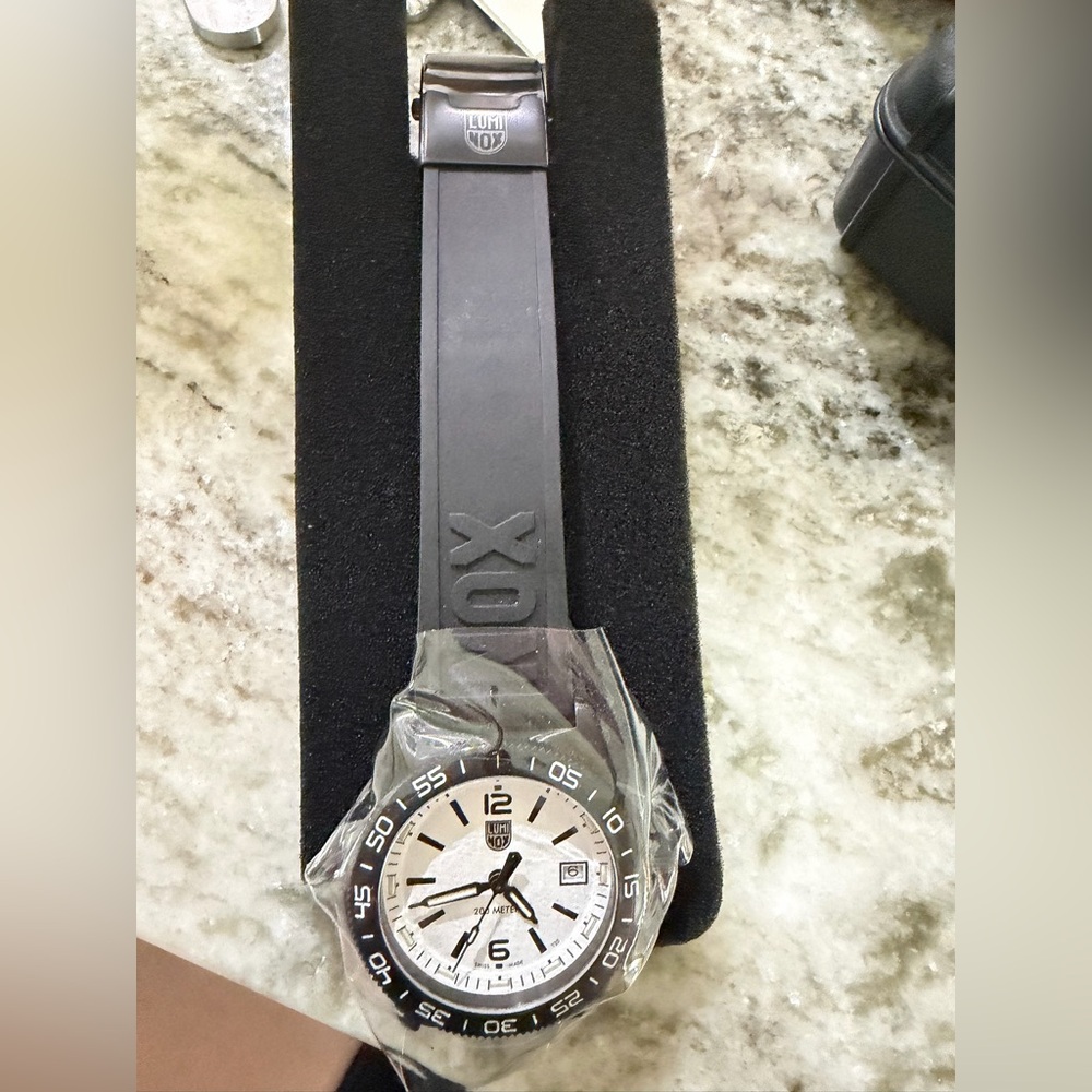 Luminox Men’s Black Rubber Strap Watch with White Dial